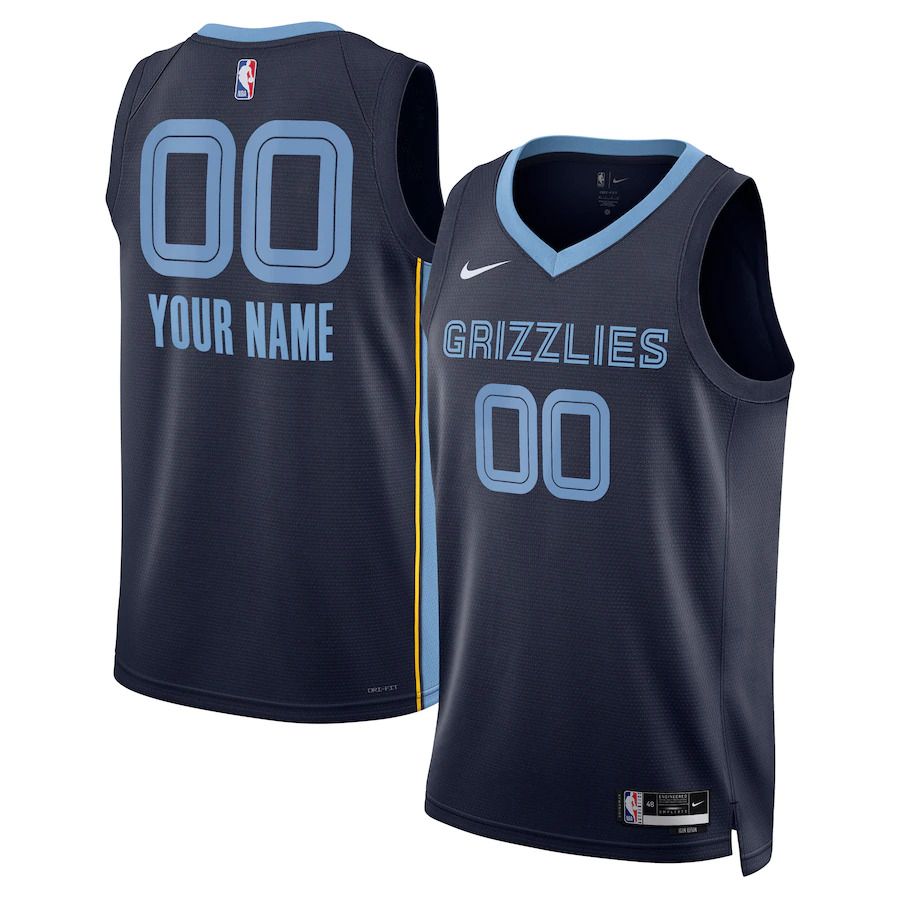 Men Memphis Grizzlies Nike Navy Icon Edition 2022-23 Swingman Custom NBA Jersey->youth nba jersey->Youth Jersey